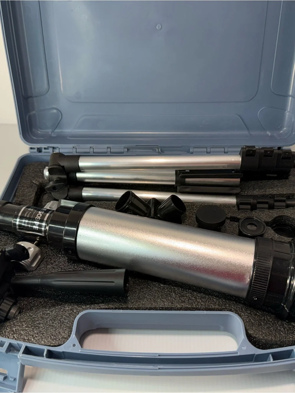 Aluminum Telescope Kit in Dusty Blue - Beginner Astronomer Set